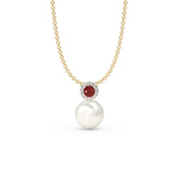 Freshwater Pearl Diamond Accented Halo Pendant