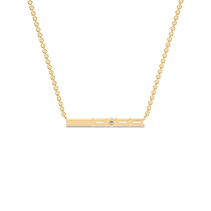 Buchstabe Q Morsecode Diamant Initial Anhänger