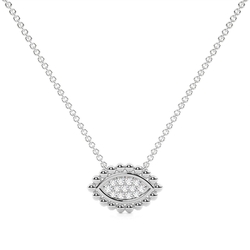 Zarter Anhänger in Marquise-Form mit runden Diamanten im Pavé-Perlen-Design