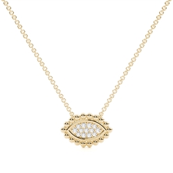 Round Diamond Pave Set Beaded Marquise Shape Delicate Pendant