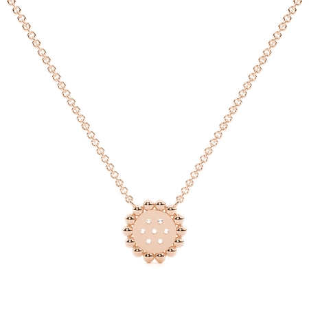 Round Diamond Pave Set Beaded Delicate Pendant