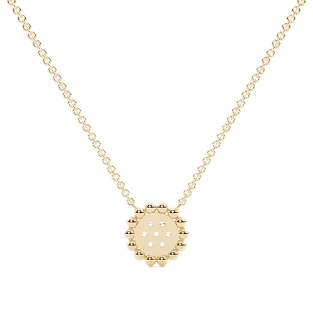 Round Diamond Pave Set Beaded Delicate Pendant