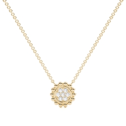 Round Diamond Pave Set Beaded Delicate Pendant