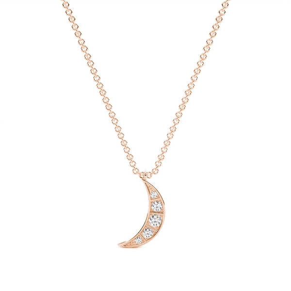 Cresent Moon Delicate Diamond Chain Pendant