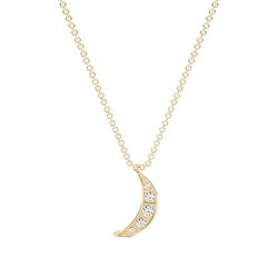 Zarter Mond-Anhänger mit Diamanten an Kette