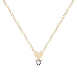 Illusion set Round Diamond Delicate Heart  Chain Necklace