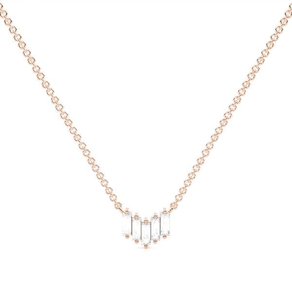 Baguette Diamond Delicate Everyday Chain Pendant