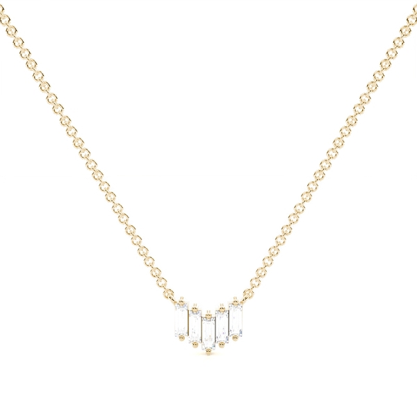 Zarter Alltags-Anhänger mit Baguette-Diamanten an Kette