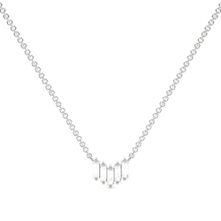 Baguette Diamond Delicate Everyday Chain Pendant