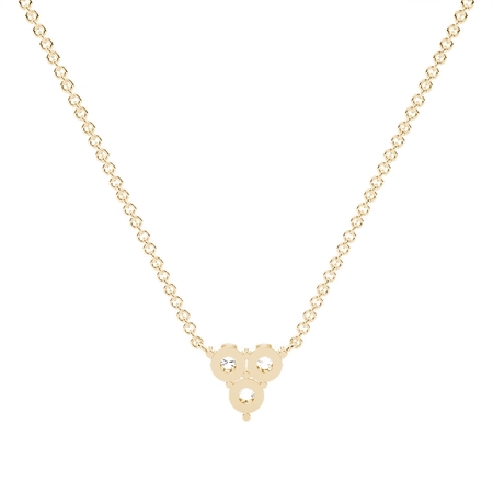 Illusion Set Cluster Round Diamond Delicate Chain Necklace