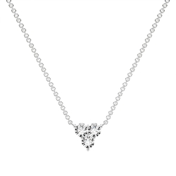 Illusion Set Cluster Round Diamond Delicate Chain Necklace