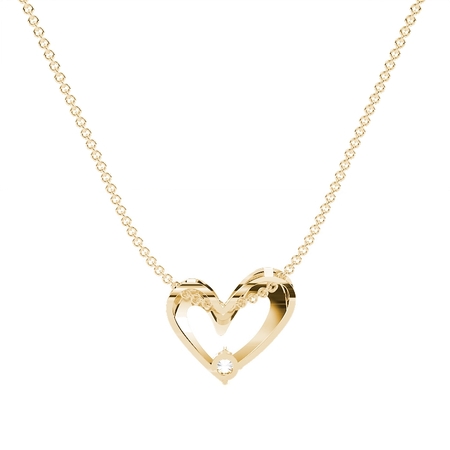 Diamond Accented Heart Shape Delicate Pendant