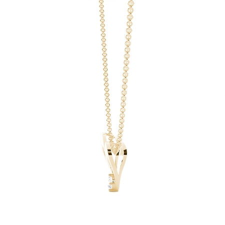 Yellow Gold Delicate Diamond Pendants