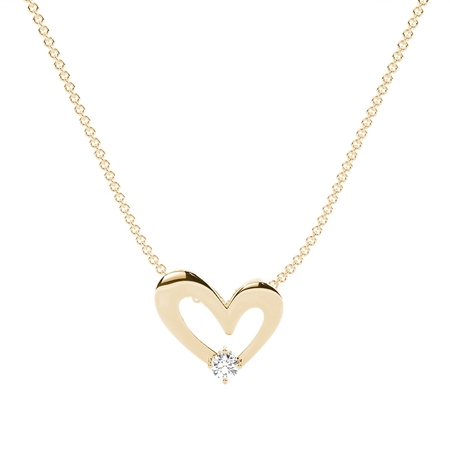 Yellow Gold Delicate Diamond Pendants