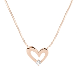 Diamond Accented Heart Shape Delicate Pendant