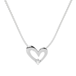 Diamond Accented Heart Shape Delicate Pendant