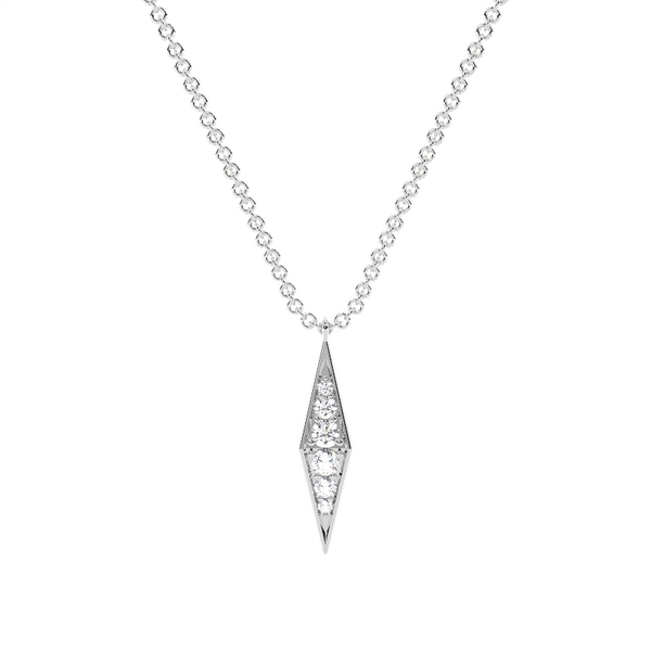 Zarte Kette mit Drachenförmigem Anhänger und runden Diamanten im Pavé-Set