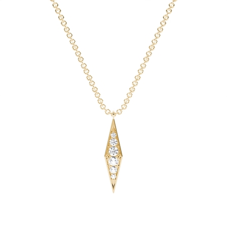 Yellow Gold Delicate Diamond Pendants