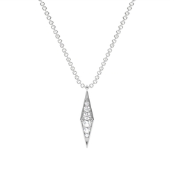 Pave Set Round Diamond Kite Shape Delicate Chain Necklace