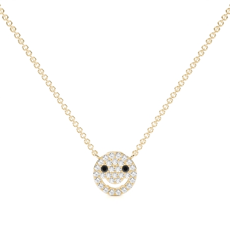 Smiley-Halskette mit runden Diamanten im Pavé-Set