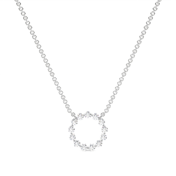 Zarter Diamant-Anhänger mit Kreis-Motiv in Krappenfassung