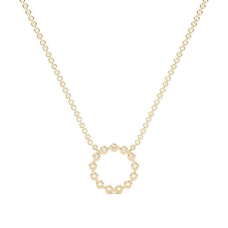 Prong Set Round Diamond Circle Delicate Chain Pendant