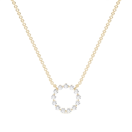 Yellow Gold Delicate Diamond Pendants