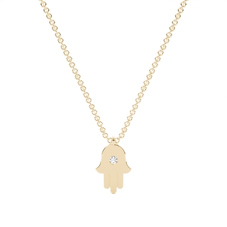 Yellow Gold Delicate Diamond Pendants