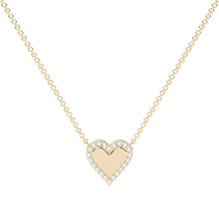 Yellow Gold Delicate Diamond Pendants