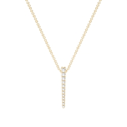 Round Diamond Linear Delicate Chain Necklace