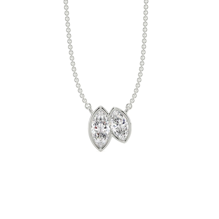 Toi Et Moi Bezel-Set Marquise Diamond Pendant