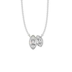 Toi Et Moi Bezel-Set Marquise Diamond Pendant