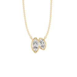 Toi Et Moi Bezel-Set Marquise Diamond Pendant