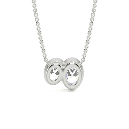 Toi Et Moi Bezel-Set Oval Diamond Pendant