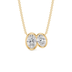Toi Et Moi Bezel-Set Oval Diamond Pendant