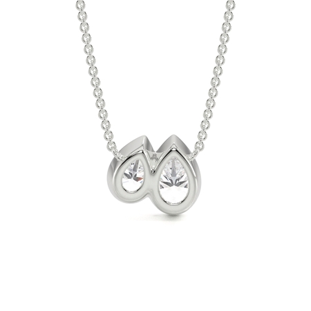 Toi Et Moi Bezel-Set Pear Diamond Pendant