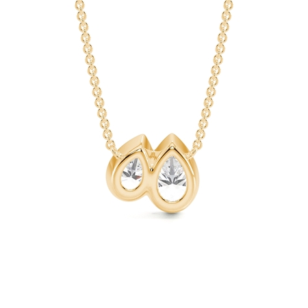 Toi Et Moi Bezel-Set Pear Diamond Pendant