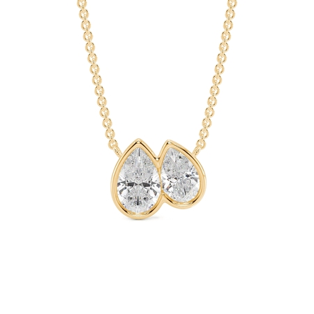 Toi Et Moi Bezel-Set Pear Diamond Pendant