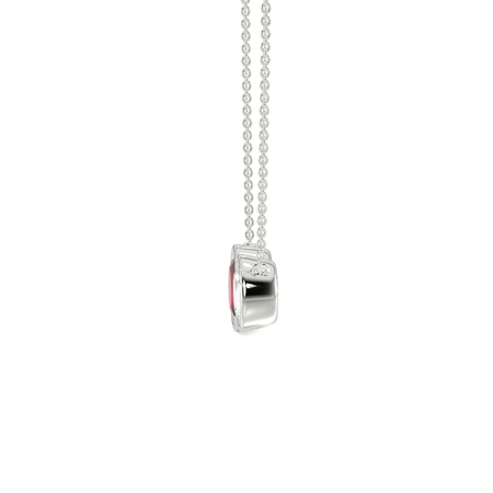 Toi Et Moi Bezel Set Oval-Cut Ruby & Diamond Pendant