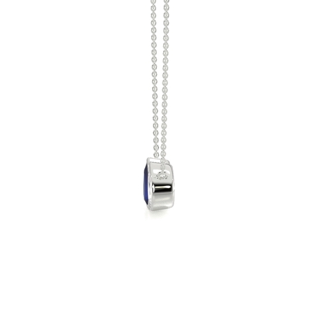 Toi Et Moi Bezel Set Pear-Cut Blue Sapphire & Diamond Pendant