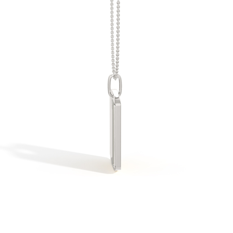 Pavé-Set Diamond Dog Tag Men's Pendant