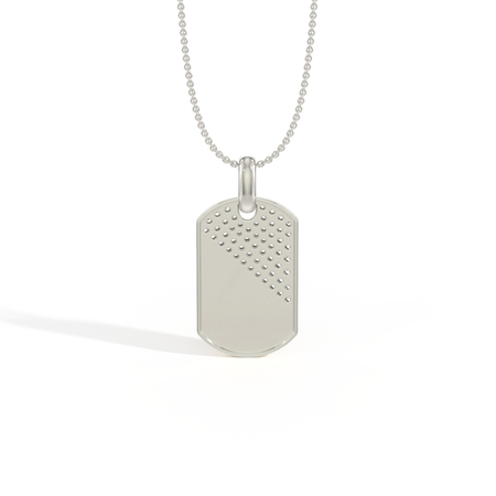 Diagonal Pavé-Set Diamond Dog Tag Men’S Pendant