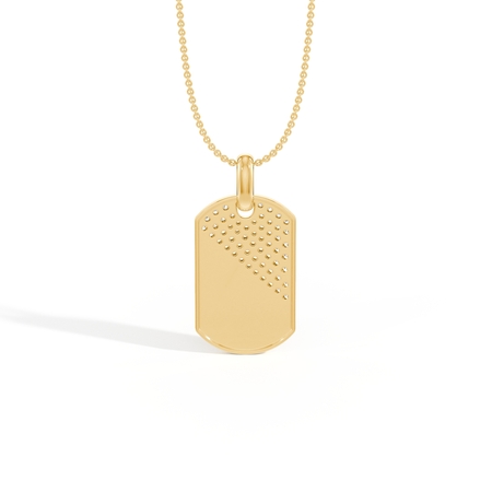Diagonal Pavé-Set Diamond Dog Tag Men’S Pendant