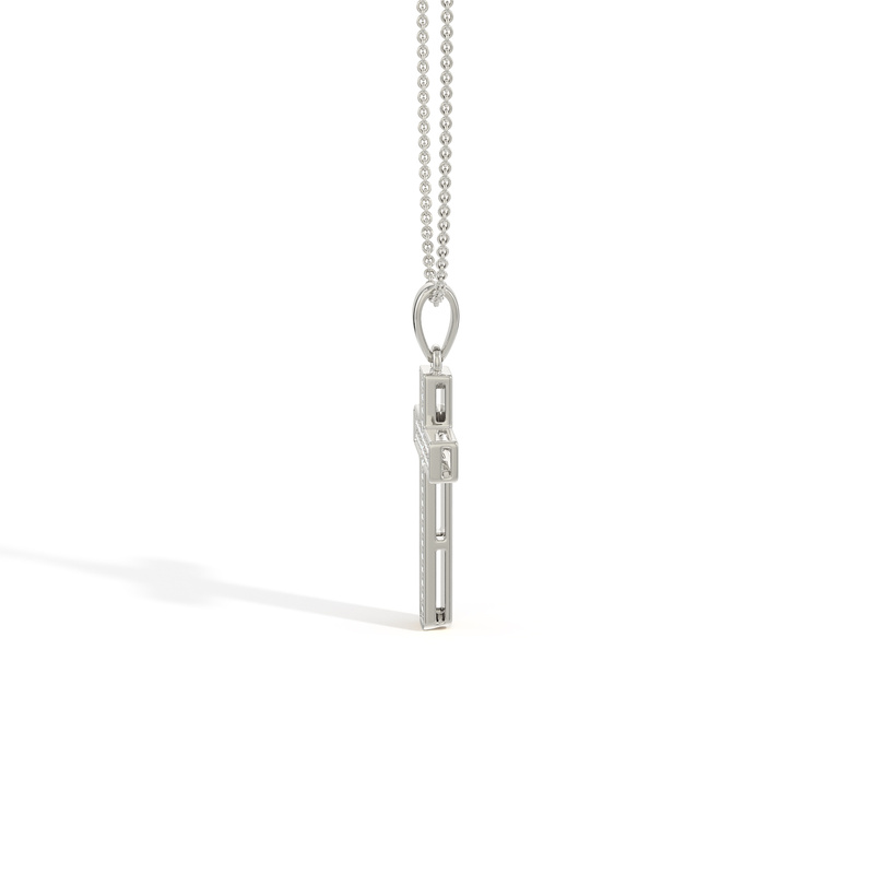 Pavé-Set Cross Men's Diamond Pendant