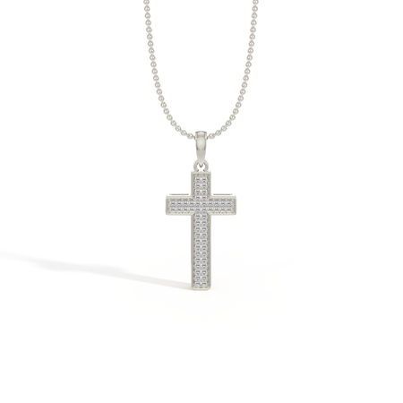 Pavé-Set Cross Men’S Diamond Pendant
