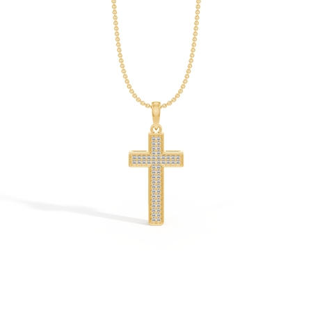 Pavé-Set Cross Men’S Diamond Pendant
