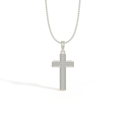 Pavé-Set Cross Men’S Diamond Pendant