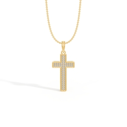 Pavé-Set Cross Men’S Diamond Pendant