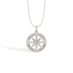 Pavé-Set Compass Star Men’S Diamond Pendant