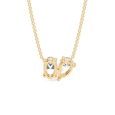 Toi Et Moi Pear And Oval Diamond Pendant